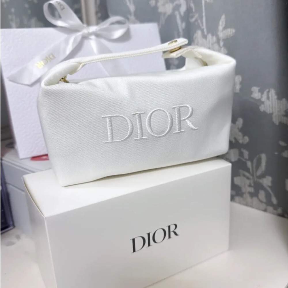 Dior Beauty White Cosmetic Bag